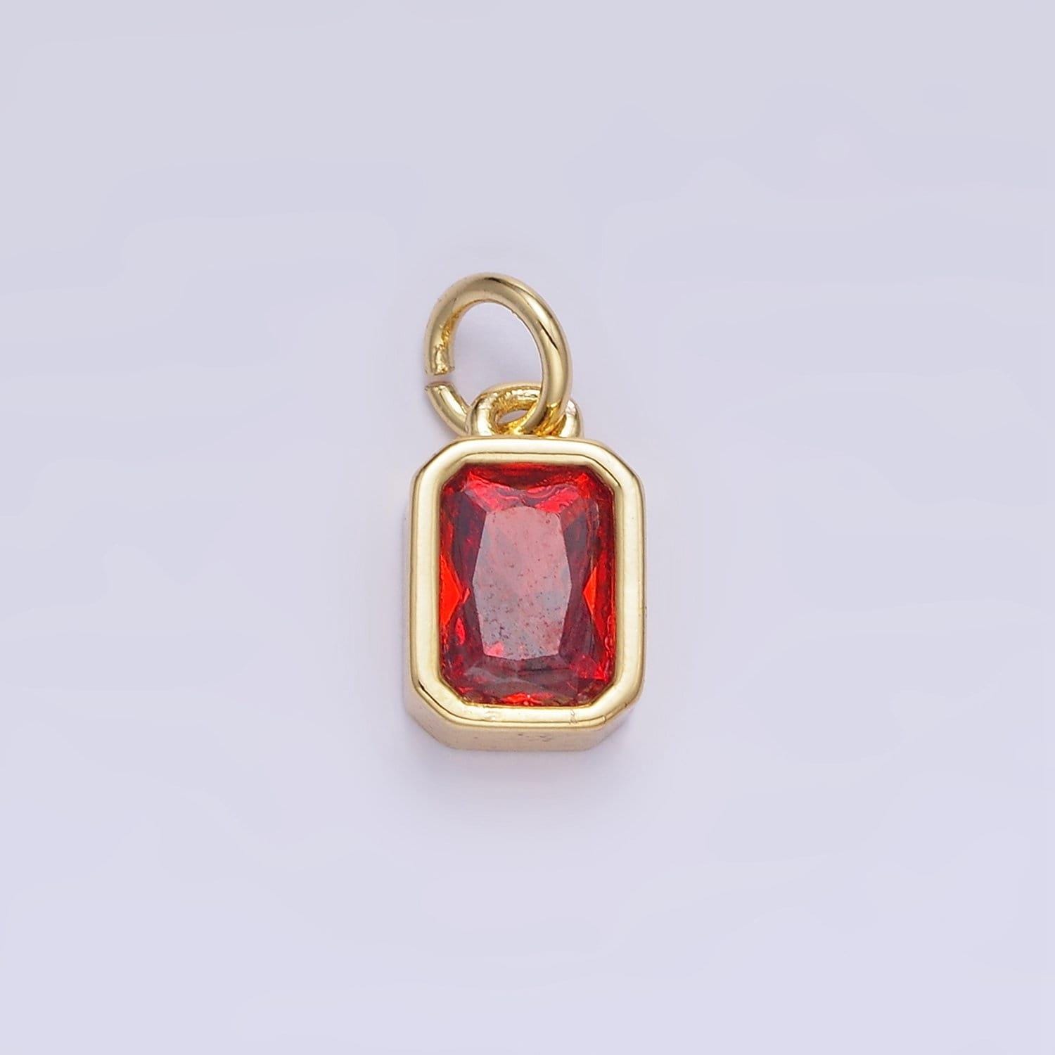 24k Gold Filled Square Multifaceted Cubic Zirconia Stone