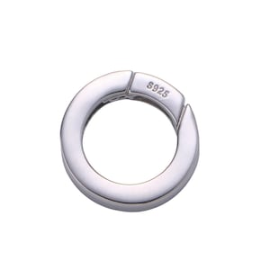 1 pc 925 sterling silver spring gate ring, 16.8mm  push gate ring, charm holder clasp for connector, wristlet holder sl-245