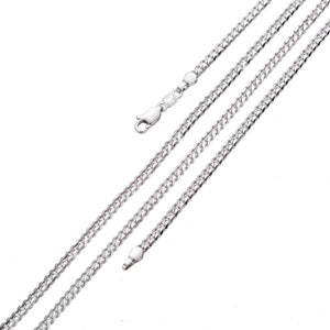 1pc 23.5&#39;&#39; Ready to Use White Gold  Cuban Curb Necklace Chain, Layer Curb Chain Dainty Necklace, Pendant Charm Necklace, CH - 63