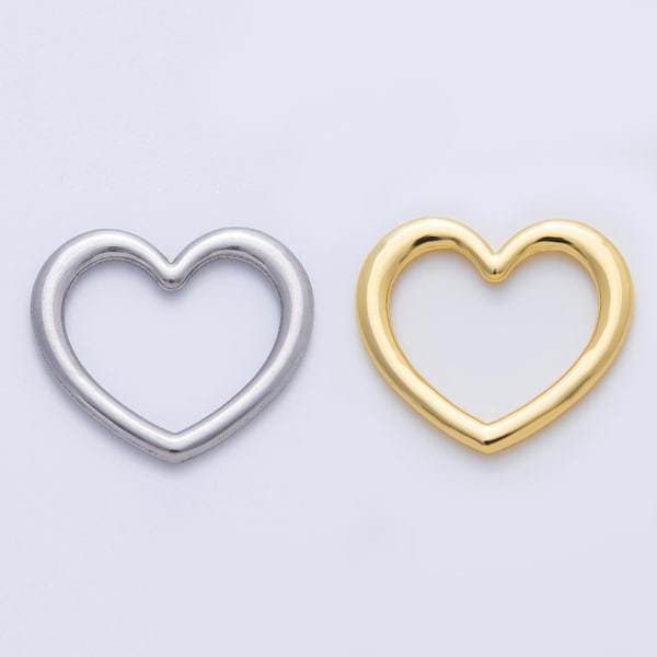 18K Gold Plated 29mm Open Minimalist Heart Finding in Gold & Silver | Z1429