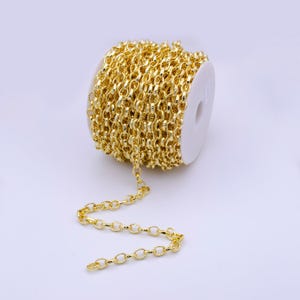 24k gold/white gold filled chunky oval cable link by yard, bold gold silver chain bulk wholesale for statement jewelry | roll-795, -796