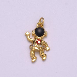 Niedliche zierliche Astronaut Charme, Emaille Roboter Anhänger Halloween Kinder Monster Charme für Halskette Ohrring Armband Komponente Roboter Charme m-745