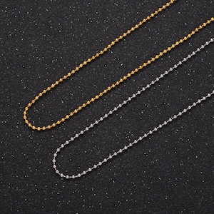 Dainty gold stainless steel ball chain necklace beaded ball chain military tag necklace  jewelry supplies wholesale chain 18 inch | wa2480