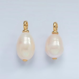 Dainty pearl teardrop charm diy white mother of pearl charm for wedding jewelry making supply p1865