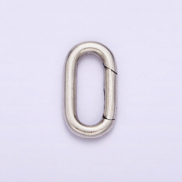 S925 Sterling Silver Hinged Oval Push Gate Ring Clasp Charm Pendants Interchangeable Connectors SL-306