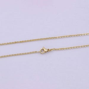 14k gold cable rolo chain, dainty 1.5mm cable chain width, 17.5 inch layering finished chain with lobster clasps | wa-617
