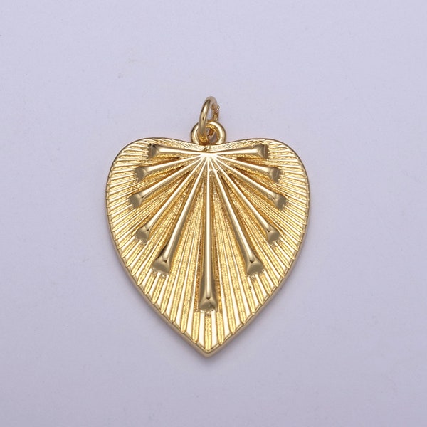 14k Gold Filled Heart Pendant, Heart Necklace, Heart Medallion, Heart Charm, Love Pendant, Gold Heart Pendant N-308