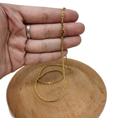 24K Gold Rope Necklace Chain - Etsy 