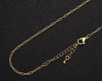 Dainty paper clip chain necklace ∙ 14k gold filled necklace cable link chain 18 inch + 2.5 inch extender ready to wear wa-889