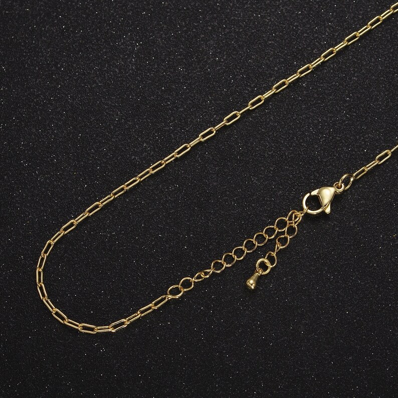 Dainty Paper Clip Chain Necklace 14K Gold Filled Necklace Etsy