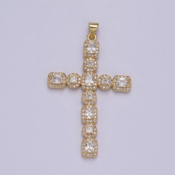 Big gold on sale cross pendant