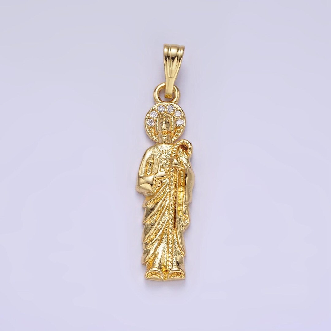 14k Gold Filled Saint Jude Pendant Hope Saint Judas Religious Charm ...