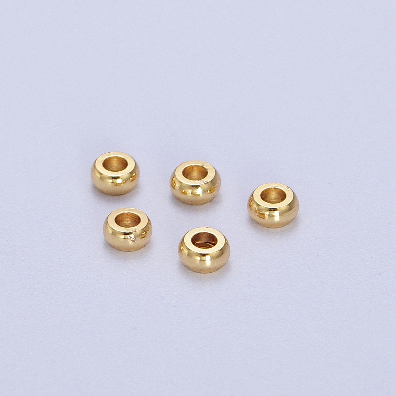 BEADIA 18K Gold Plated Round Spacer Beads 5mm 60pcs for Jewelry Making  Findings Non Tarnish