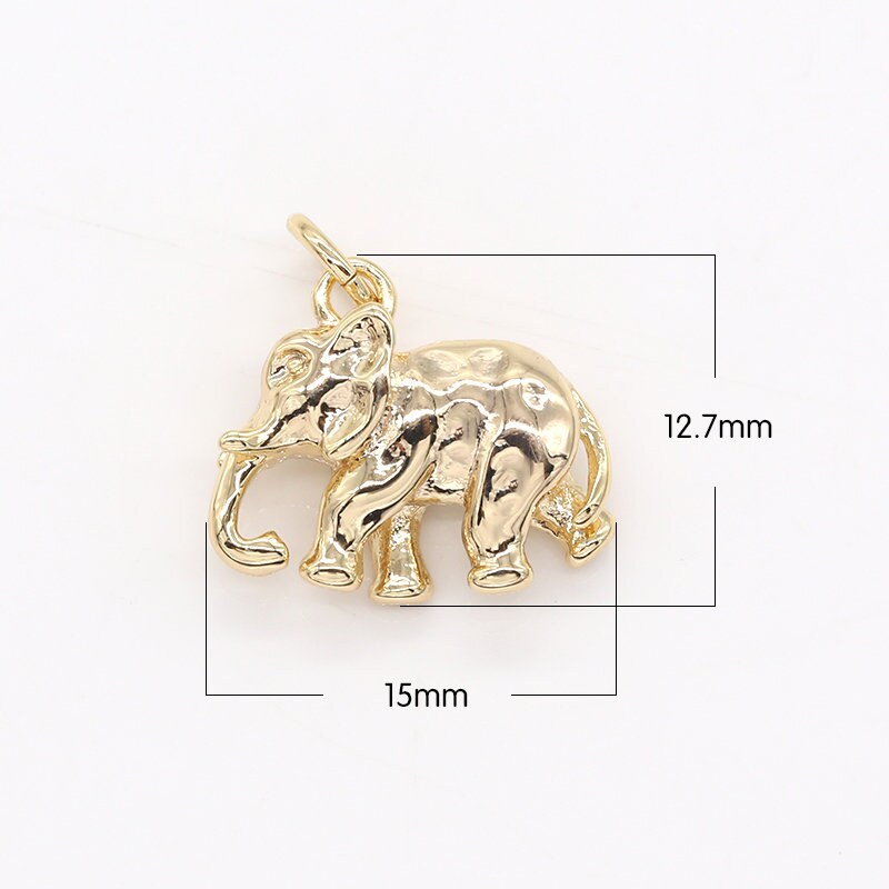 Gold Elephant Charms Elephant Pendants Kids Jewelrygold Etsy