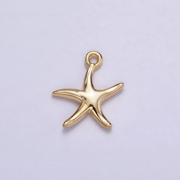 16K Gold Filled Mini Minimalist Star Fish Ocean Animal Add-On Charm | N954