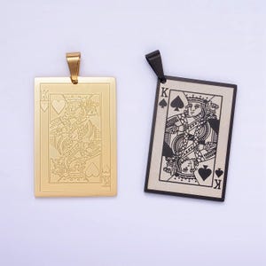 Pendentif roi de coeur en acier inoxydable pour cartes à jouer, roi de pique, p1439