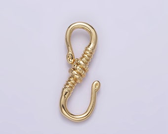 Gold Filled 15mm Curved S-Hook Clasps Closure Jewelry Supply Findings | Z-657