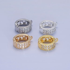 Gold CZ Bail Beads Spacer Bail Charm Holder Spacer with Loop for Beaded Bracelet Slider Bails Spacer Ring in Gold and Silver Tone Color Z774