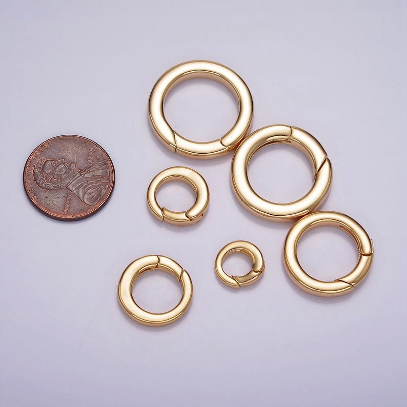 Argola porta-berloques com fecho de pressão em ouro 18k para kit de bijuterias DIY | z492 - z497 imagem 8