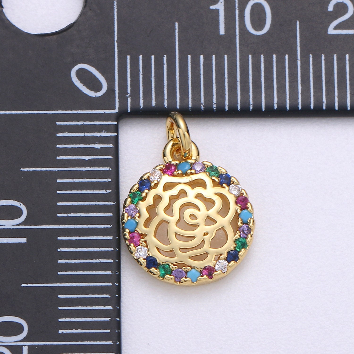 Rose Charm, Flower Charm, Micro Pave Rose, Cz Pave Flower Charms For  Jewelry Making - Yahoo Shopping