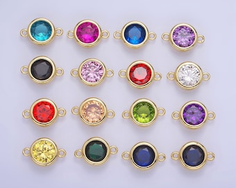 10mm Birthstone Charm Connector 14k Gold Filled Wholesale