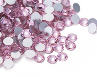 High Quality Crystal Light Rose Pink Rhinestones loose flat back No Hot Fix bead Size ss 10/ ss 12/ ss14 / ss16 / ss20 / ss30 / ss34, 223
