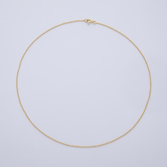 14K Gold Filled chain, finished chain fine dainty cable chain, everyday simple chain, gold necklace 18 inch WA-4386