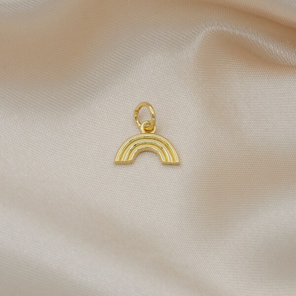 Tiny Rainbow charm, gold pendant charm, Mini charms Polished Gold-Plated for bracelet earring necklace supply AC-1444