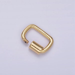 24K Gold Filled 14mm Carabiner Rectangular Jewelry Findings Supply | Z578