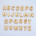 Small gold filled balloon alphabet letter slider charm balloon bubble initial beads for personalized bracelet necklace component a1578