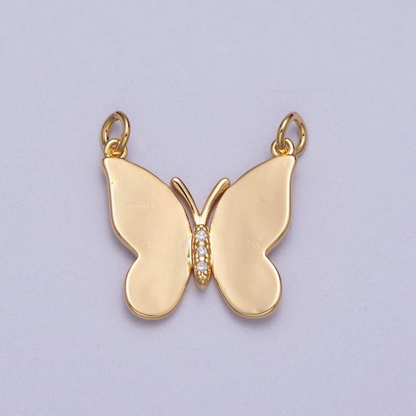 16K Gold Filled Butterfly Connector - Dainty Link Connector for Necklace Charm Connector- for Necklace Bracelet Component Y672