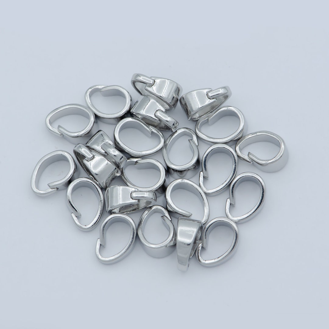 1x Charm Bail 7.7x5.4x3.5 Silver Bail for Charm Pendant Component