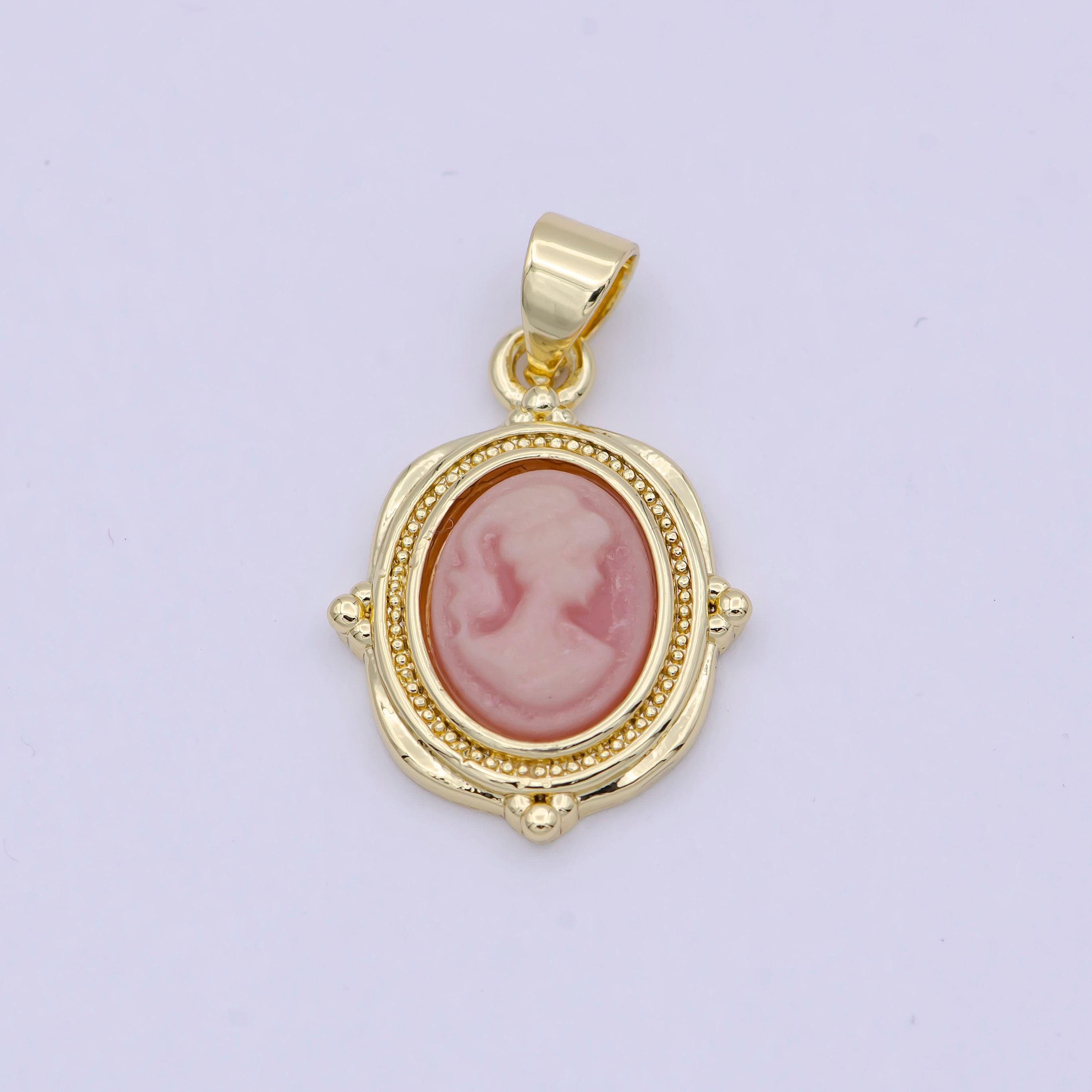 Collier Pendentif Camée Fleur Victoria ( 6 couleurs