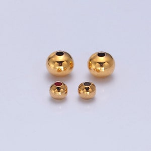 9ct Gold Beads REAL 9ct Yellow Gold Spacer Beads for Chains / Earrings 2 -  8mm