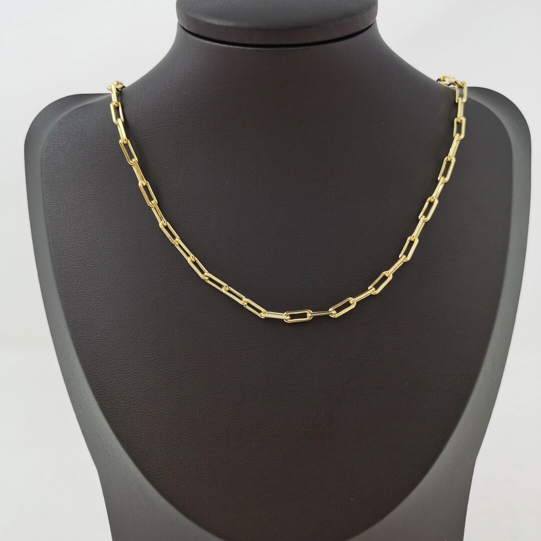 24K Gold Paperclip Rolo Cable Chain by Yard, Cable Rolo Chain ...