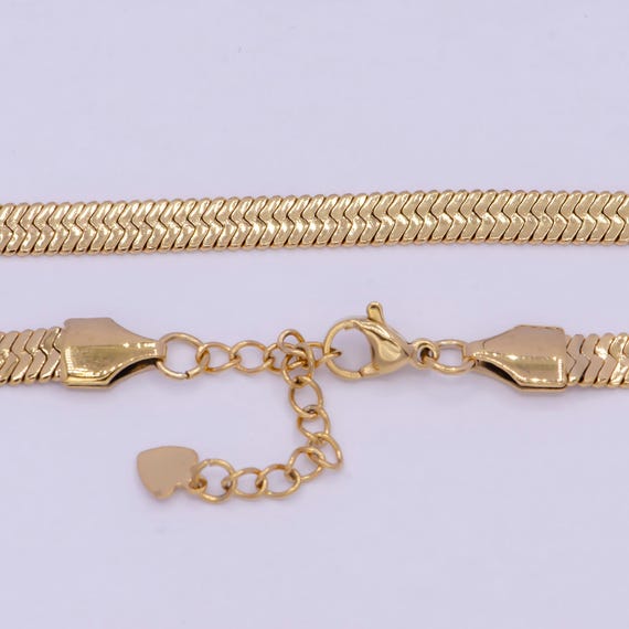 Gold Herringbone Necklace, 24k Gold Filled or