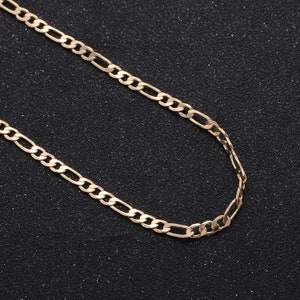 24K Gold  Figaro Chain by Yard, Link Cable Link Elongate Chain, Wholesale bulk Roll Chain Jewelry Making 2.8 mm width,roll-275