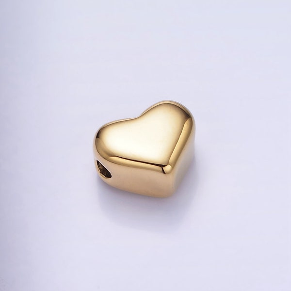 14K Gold Filled 9mm Chubby Minimalist Heart Bead | B-884