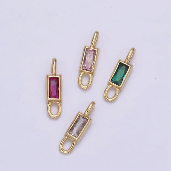 Mini Cz Charm Cubic Zirconia Link Connectors for