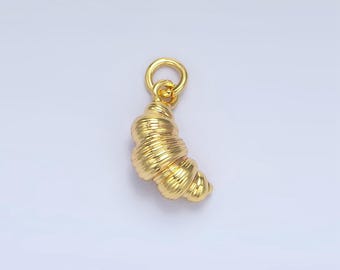 Small gold croissant charm french lover pendant foodie mix charm for bracelet necklace earring component x599