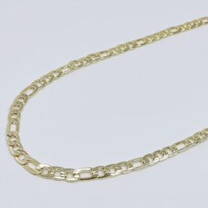Figaro 7mm width 24K Gold  Chain by Yard, Link Cable Link Elongate Chain by Foot, Wholesale bulk Roll Chain DIY Craft , Roll-365