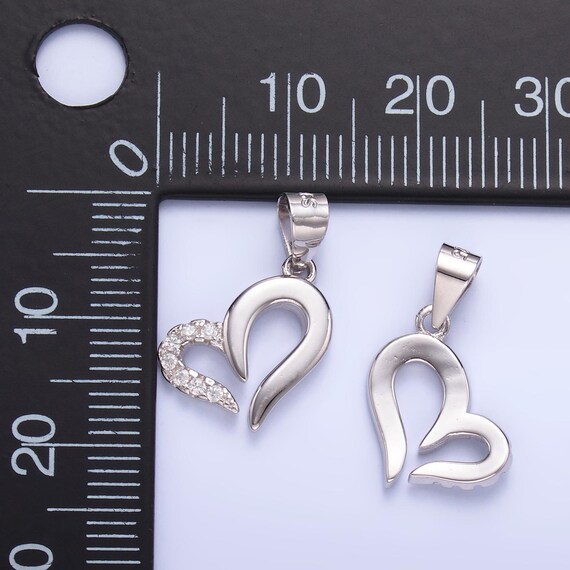 Herzanhänger Silber Liebe & Herz Anhänger Aus 925 Sterling Silber - Für Armbänder & Halsketten 925 Silber Schmuck Geschenk