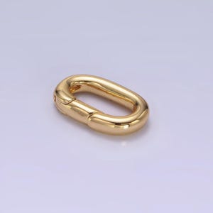 Wholesale mini oval gold enhancer charm holder gold push gate clasp multi charm holder for jewelry making supply z680