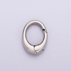 Dainty Sterling Silver Hinged Oval Push Gate Ring Clasp Charm Pendants Interchangeable Connectors SL-312