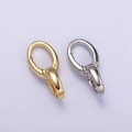 14k gold filled charm holder clasp double oval push spring gate jewelry making supply in gold & silver | z468 z469