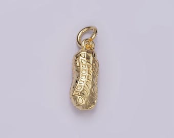 Small gold peanut charm, peanut lover pendant foodie mix charm for bracelet necklace earring component ag442