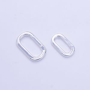 S925 sterling silver hinged oval push gate ring clasp charm pendants interchangeable connectors sl-510