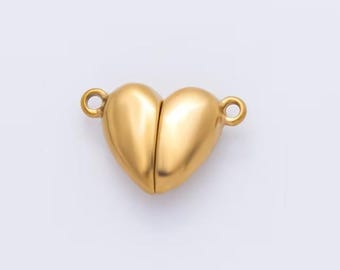 Stainless Steel PVD Gold Plated 11x16mm heart magnetic connector | Z-1234