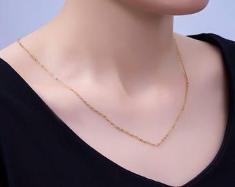 14K Gold Filled 1.7mm Dainty Cable Chain 20 Inch Layering Chain