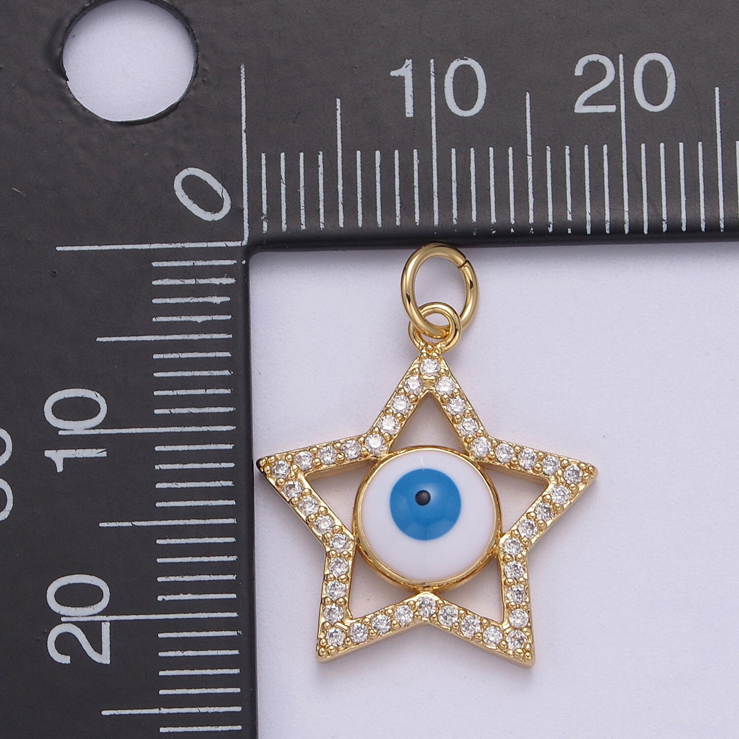 Agat Agete Pendant Top Charm 0.01CT Diamond Quartz K10 Gold
